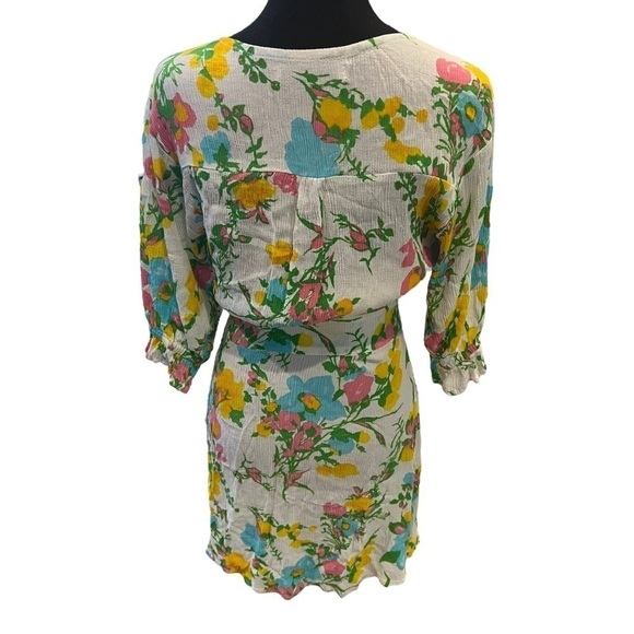 Faithfull the Brand Caliente Floral Print Mini Dress Size 6 - Picture 8 of 15